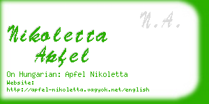 nikoletta apfel business card